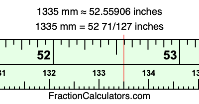 1335 mm in inches