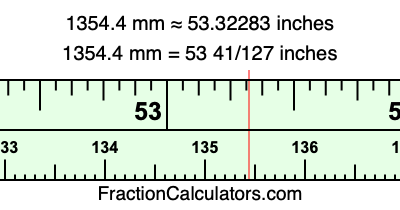 1354.4 mm in inches