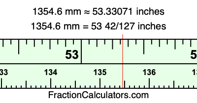 1354.6 mm in inches