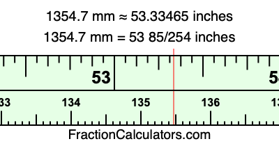 1354.7 mm in inches