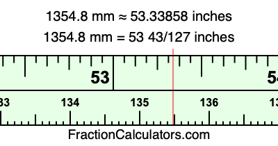 1354.8 mm in inches