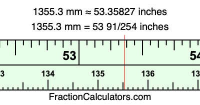 1355.3 mm in inches