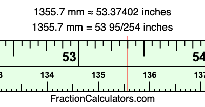 1355.7 mm in inches