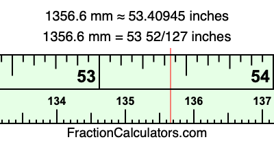 1356.6 mm in inches