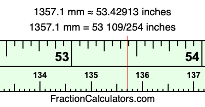 1357.1 mm in inches