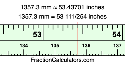 1357.3 mm in inches