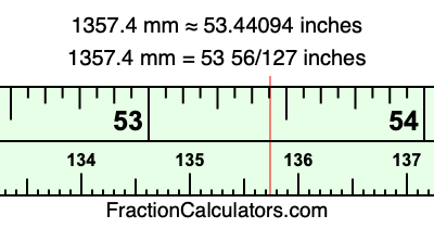 1357.4 mm in inches