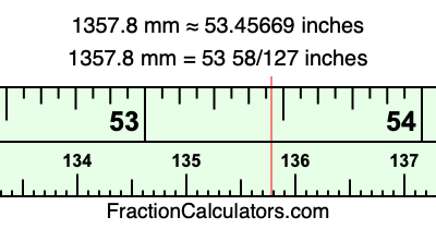 1357.8 mm in inches