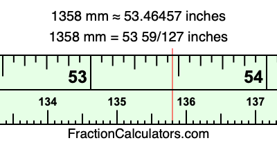 1358 mm in inches