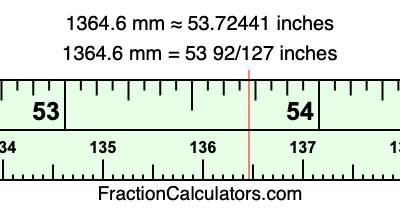 1364.6 mm in inches