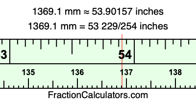 1369.1 mm in inches