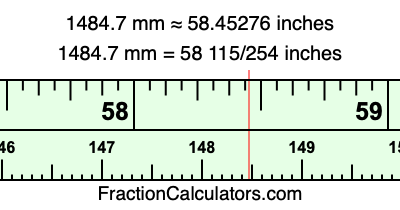 1484.7 mm in inches