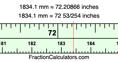 1834.1 mm in inches