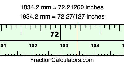1834.2 mm in inches