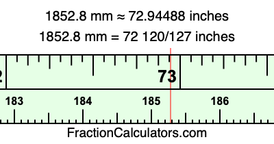 1852.8 mm in inches