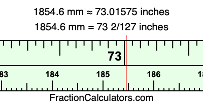 1854.6 mm in inches