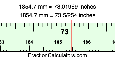 1854.7 mm in inches