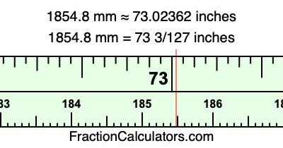 1854.8 mm in inches