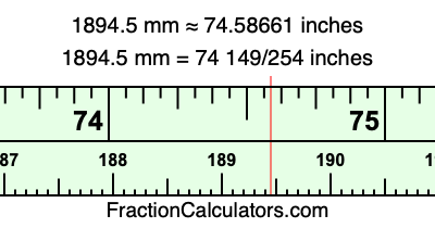 1894.5 mm in inches