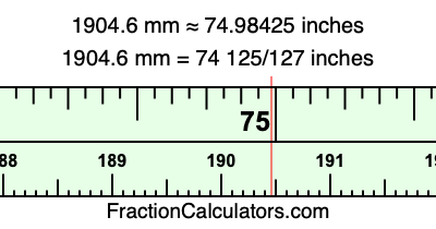 1904.6 mm in inches