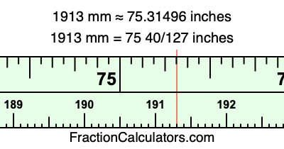 1913 mm in inches