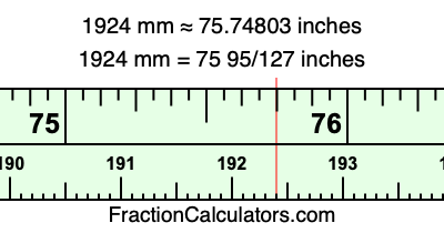 1924 mm in inches