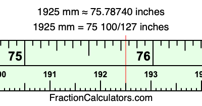 1925 mm in inches