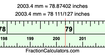 2003.4 mm in inches