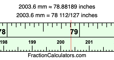 2003.6 mm in inches