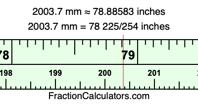 2003.7 mm in inches
