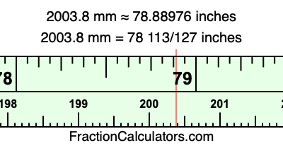 2003.8 mm in inches