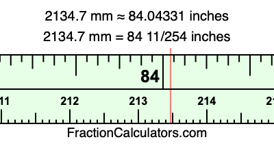 2134.7 mm in inches