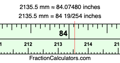 2135.5 mm in inches