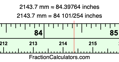 2143.7 mm in inches