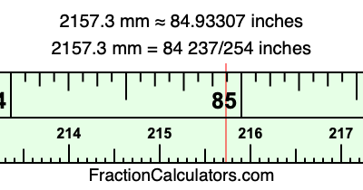 2157.3 mm in inches