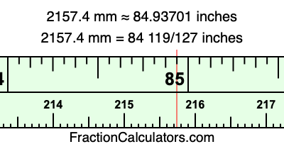 2157.4 mm in inches