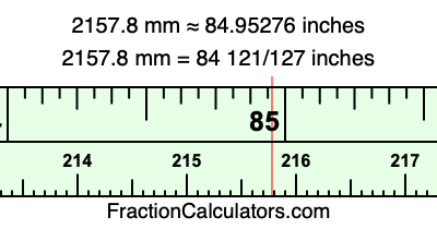 2157.8 mm in inches