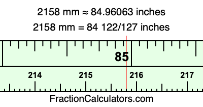 2158 mm in inches