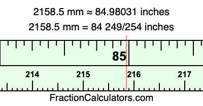 2158.5 mm in inches