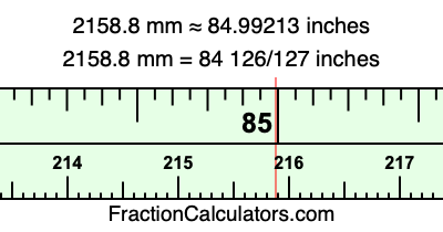 2158.8 mm in inches