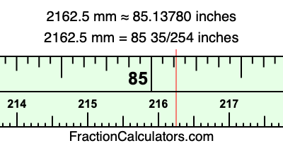 2162.5 mm in inches
