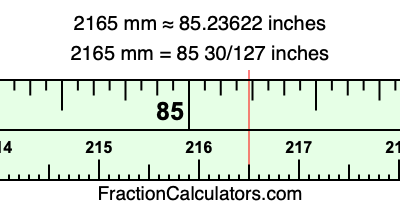2165 mm in inches