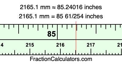 2165.1 mm in inches