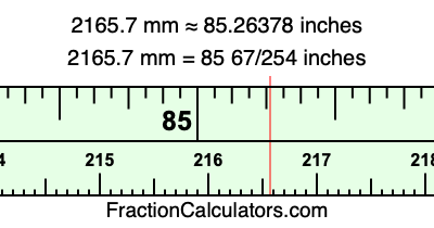 2165.7 mm in inches