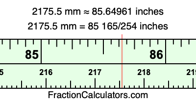 2175.5 mm in inches
