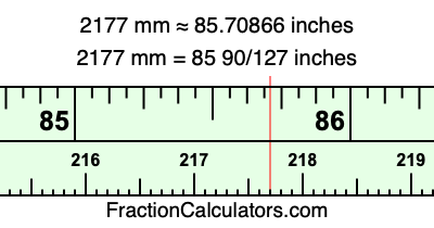 2177 mm in inches