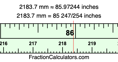 2183.7 mm in inches