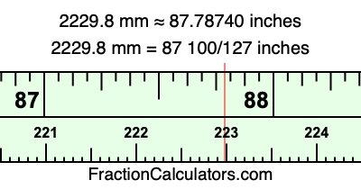 2229.8 mm in inches