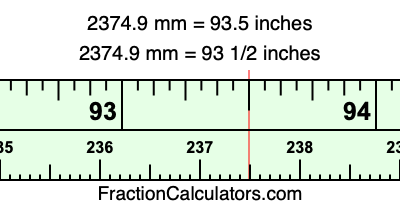 2374.9 mm in inches