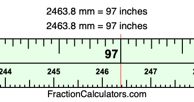 2463.8 mm in inches